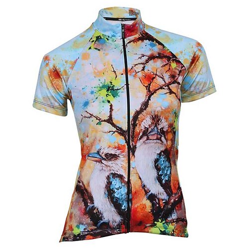 

21Grams Women's Short Sleeve Cycling Jersey Bike Top with 3 Rear Pockets Mountain Bike MTB Road Bike Cycling Breathable Quick Dry Moisture Wicking Red Bird Spandex Polyester Sports Clothing Apparel