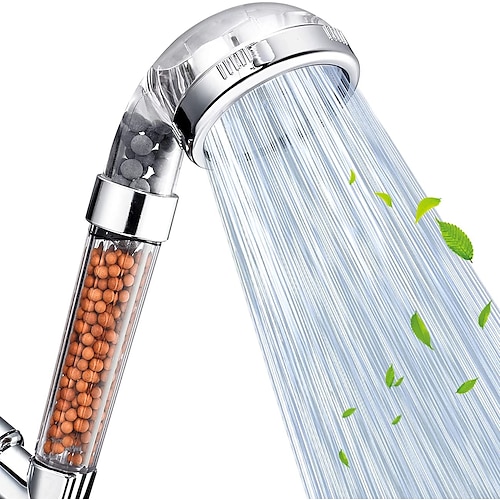 cap de duș din oțel inoxidabil, filtrare cu filtru, economisire a apei de înaltă presiune, cu funcție de pulverizare în 3 moduri, capete de duș portabile pentru piele uscată&amp; păr