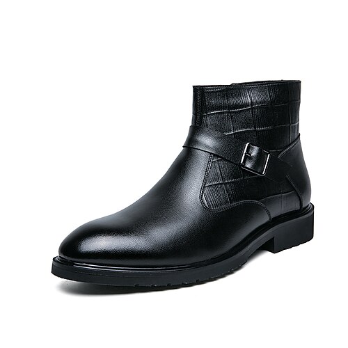 

Men's Boots Casual British Daily PU Booties / Ankle Boots Black Fall Winter