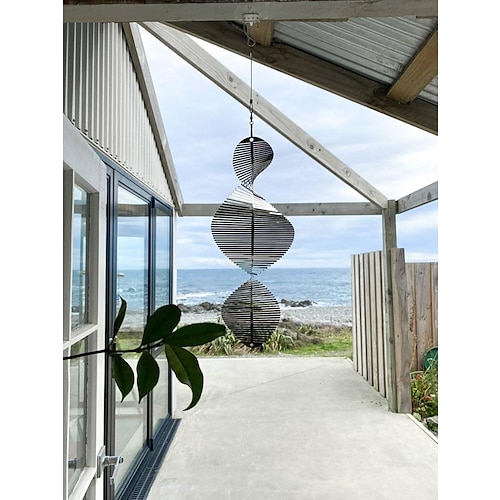 

Helix Wind Spinner Wind Chime Outdoor Pendant Handmade Gift Steel Wind Chime Ornament Garden Hanging Decor Art
