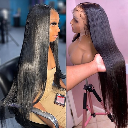 

4x4 Lace Closure Straight Human Hair Wigs Transparent Hd Lace Front Wig Pre Plucked 150 Density Brazilian 13x4 Lace Frontal Wig