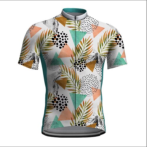 

21Grams Men's Cycling Jersey Short Sleeve Bike Jacket Tracksuit Jersey with 3 Rear Pockets Mountain Bike MTB Road Bike Cycling Cycling Breathable Quick Dry Reflective Strips White Graphic Animal
