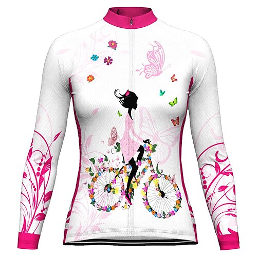 

21Grams Mulheres Camisa para Ciclismo Manga Longa Moto Camisa / Roupas Para Esporte Blusas com 3 bolsos traseiros Ciclismo de Montanha Ciclismo de Estrada Respirável Secagem Rápida Pavio Humido Tiras