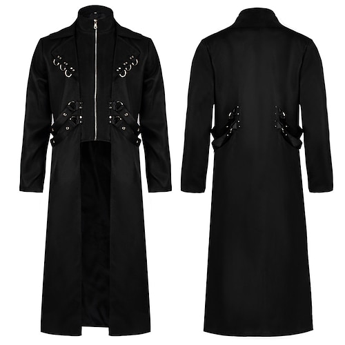 

Plague Doctor Retro Vintage Punk & Gothic Medieval 17th Century Coat Trench Coat Outerwear Men's Costume Vintage Cosplay Party Coat Masquerade