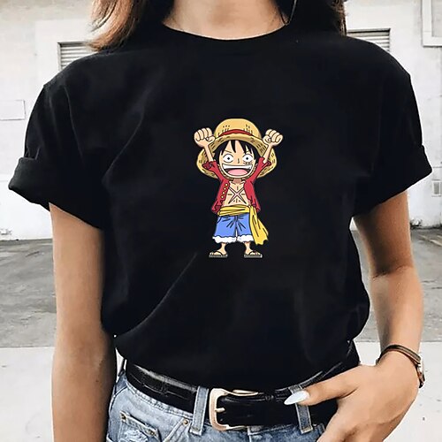 

Inspired by One Piece Monkey D. Luffy Portgas D. Ace T-shirt Anime 100% Polyester Anime Harajuku Graphic Kawaii T-shirt For Men's / Women's / Couple's