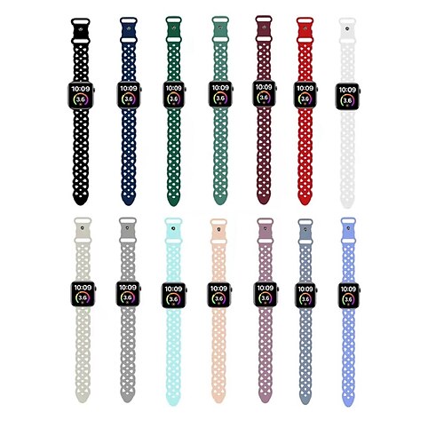 

2 PCS Smart Watch Band Compatible with Apple iWatch Series 8 7 6 5 4 3 2 1 SE Sport Band for iWatch Smartwatch Strap Wristband Silicone Adjustable Stretchy Breathable