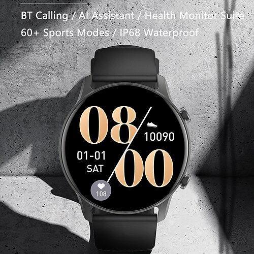 

696 KW102 Smart Watch 1.28 inch Smartwatch Fitness Running Watch Bluetooth Pedometer Call Reminder Sleep Tracker Compatible with Android iOS Women Men Hands-Free Calls Message Reminder IP68 31mm