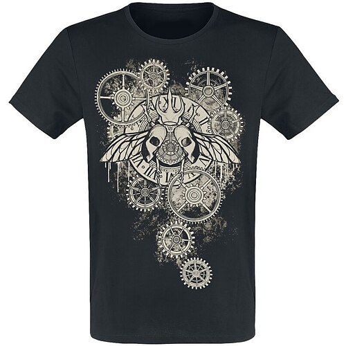 

Men's T shirt Tee 3D Print Graphic Patterned Machine Crew Neck Daily Sports Print Short Sleeve Tops Basic Casual Classic Big and Tall Black / Summer