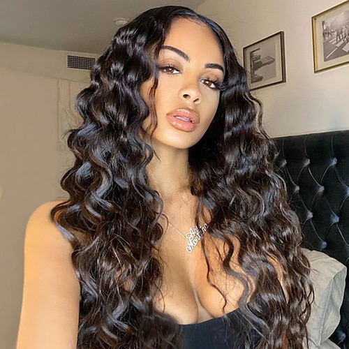 

Ishow Brazilian Hair 55 Transparent Lace Closure Loose Deep Wave Human Hair Wig