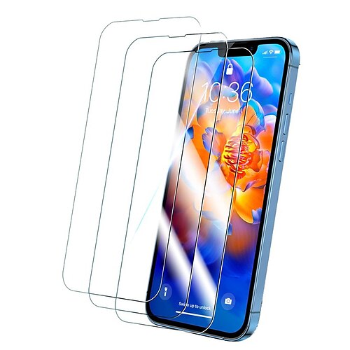 

[3 Pack] Phone Screen Protector For Apple iPhone 13 Pro Max Front Screen Protector Tempered Glass High Definition (HD) 9H Hardness 3D Touch Compatible Phone Accessory