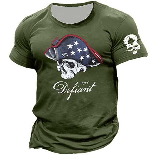 

Men's Unisex T shirt Tee Graphic Skull Crew Neck Green Blue Black 3D Print Outdoor Halloween Short Sleeve Print Clothing Apparel Vintage Sports Designer Casual / Summer / Summer