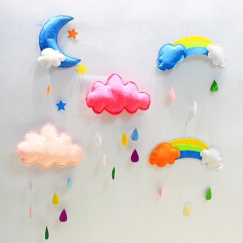 

Cloud Moon Rainbow Ornament DIY Art Wall Hanging Home Décor Decoration for Adults Kids Gift