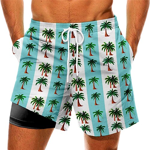 

Men's Swim Trunks Swim Shorts Quick Dry Board Shorts Bathing Suit Compression Liner with Pockets Drawstring Swimming Surfing Beach Water Sports Tropical Printed Spring Summer