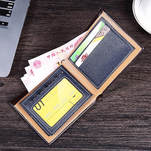 

Travel Passport Holder & ID Holder short men's wallet retro wood pattern British multi-card men's wallet