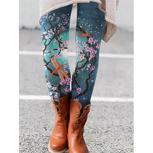 

Women's Tights Leggings Picture color 1 Picture color 2 Picture color 3 Mid Waist Fashion Tights Daily Print High Elasticity Full Length Tummy Control Leopard S M L XL 2XL / Cat / Skinny