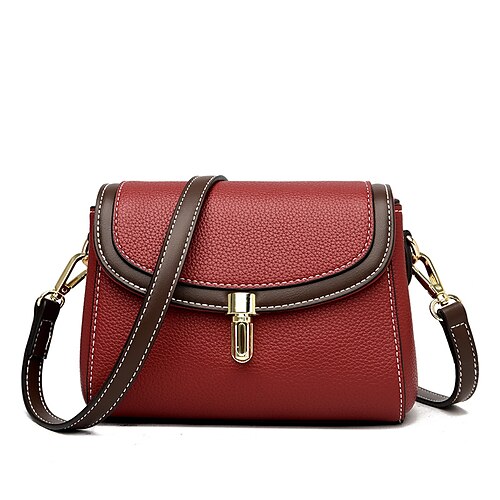 

Women's Sling Bags Crossbody Bag PU Leather Zipper Solid Color Daily Wine Green Black Blue