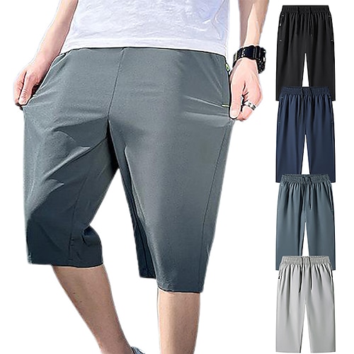 

Men's Hiking Shorts Summer Outdoor Breathable Quick Dry Zipper Pocket Lightweight Shorts Capri Pants Bottoms Drawstring Elastic Waist Black Blue Fishing Climbing Beach M L XL 2XL 3XL