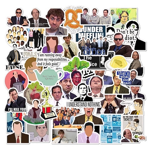 

The Office Stickers 50 Pack Decals Office Funny Merchandise Poster Sticker for Laptops Computers Office Stickers