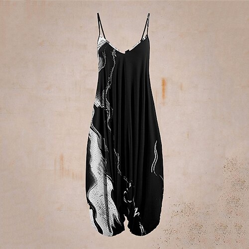 

Women's Plus Size Jumpsuit Print Cat Gradient Animal Casual Casual Daily Natural Full Length Spring Summer Black Blue Rainbow L XL XXL 3XL 4XL