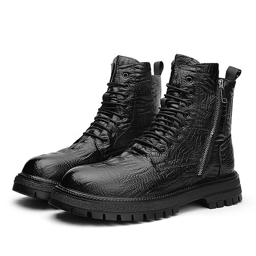 

Men's Boots Combat Boots Casual Classic Daily Office Career PU Booties / Ankle Boots Black Fall Spring