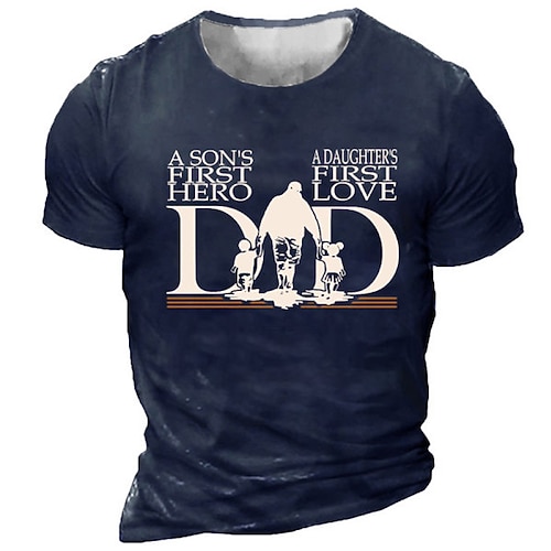 

Men's Unisex T shirt Tee 3D Print Cartoon Graphic Patterned Letter Crew Neck Street Daily Print Short Sleeve Tops Designer Casual Vintage Big and Tall Navy Blue / Summer / Summer