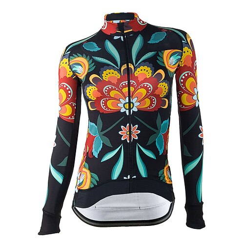 

21Grams Women's Cycling Jersey Long Sleeve Bike Jersey Top with 3 Rear Pockets Mountain Bike MTB Road Bike Cycling Breathable Quick Dry Moisture Wicking Black Spandex Polyester Sports Clothing Apparel
