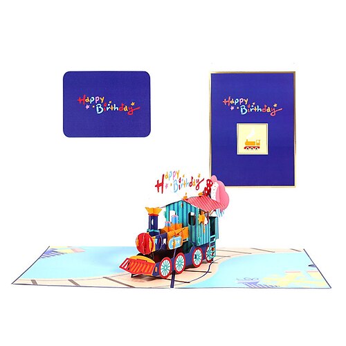 

1pcs Birthday Cake Card 3D Pop-Up Cards Congratulations Cards for Gift Decoration Party with Envelope 127.9 inch Paper