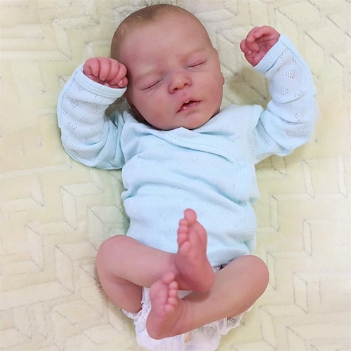 

40CM Premie NewBorn Baby Doll Darren Lifelike Hand 3D Painted Doll with Veins Multiple Layers Collectible Art Doll