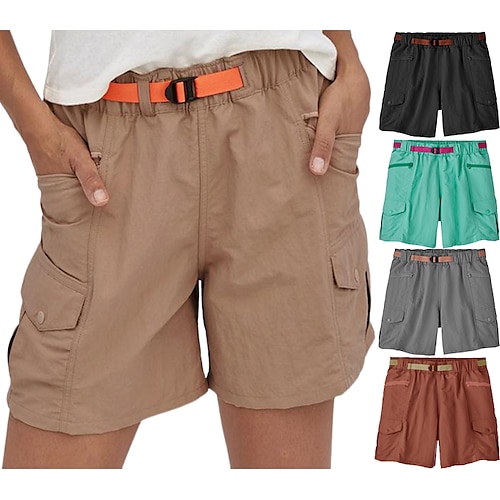 

Women's Cargo Shorts Hiking Shorts Military Summer Outdoor Ripstop Breathable Quick Dry Lightweight Shorts Bottoms Zipper Pocket Elastic Waist Green Black Climbing Camping / Hiking / Caving Traveling