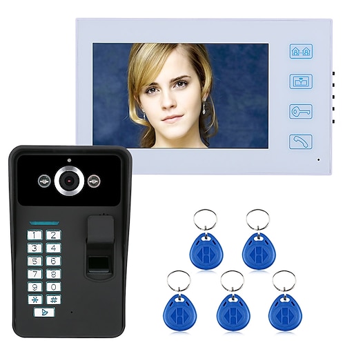 

SY816WMJF11 Interphone Wired Camera 7 inch Hands-free / Music / Ding dong 960640 Pixel One to One video doorphone