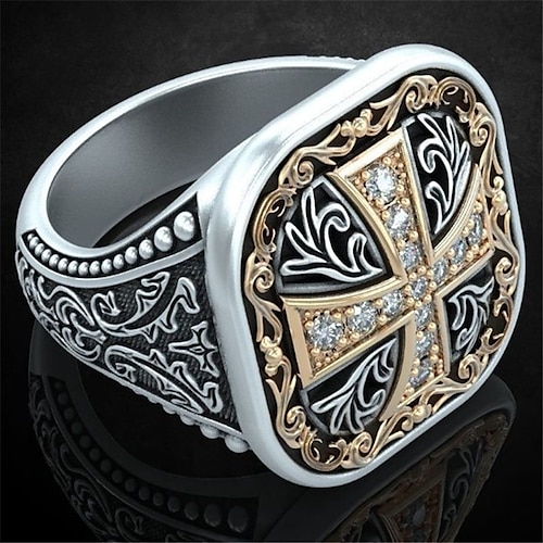 

1pc Ring For Men's Street Gift Alloy Classic Cross