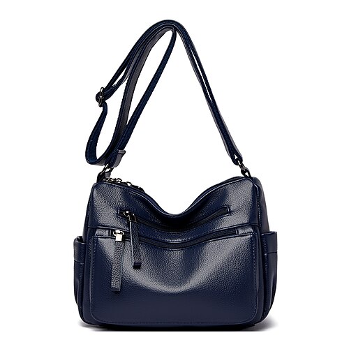 

Women's Sling Bags Crossbody Bag PU Leather Zipper Solid Color Daily Going out Wine Black Blue Gray