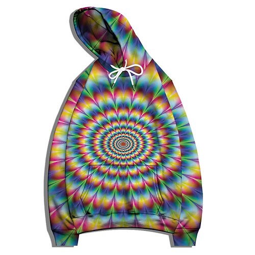 

Men's Pullover Hoodie Sweatshirt Graphic Patterned Optical Illusion Abstract Print Hooded Daily Sports Streetwear 3D Print Casual Big and Tall Hoodies Sweatshirts Long Sleeve Blue / Spring / Summer