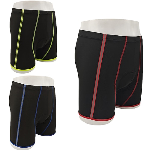 

XINTOWN Men's Cycling Underwear Shorts Bike Shorts Bike Underwear Shorts Mountain Bike MTB Road Bike Cycling Sports Stripes 3D Pad Cycling Breathable Quick Dry Yellow Red Polyester Clothing Apparel
