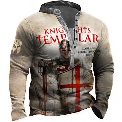 

Men's Hoodie Sweatshirt Graphic Prints Human Button-Down Print Street Casual Daily 3D Print Fashion Breathable Hoodies Sweatshirts Long Sleeve Khaki / Summer / Spring / Summer