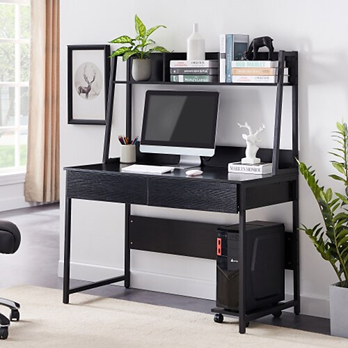 

scrivania per computer per ufficio domestico con cassettiera/scrivania per libreria con design salvaspazio nero