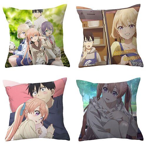 

Cuckoo's Fiancee Double Side Cushion Cover 4PC Soft Decorative Square Throw Pillow Cover Cushion Case Pillowcase for Bedroom Livingroom Superior Quality Machine Washable Indoor Cushion for Sofa Couch Bed Chair