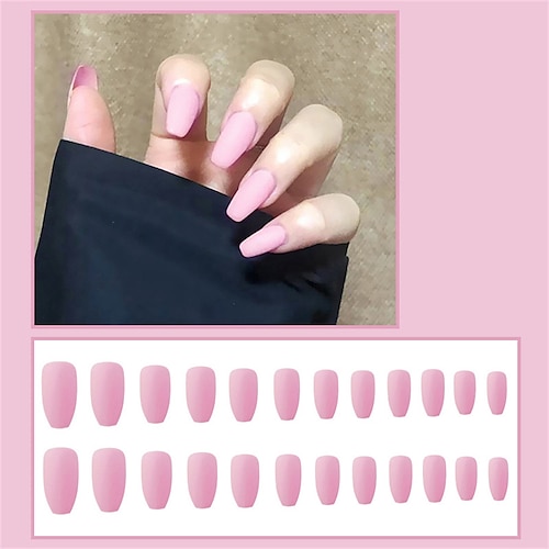 

Sensual Scrub Ballet Nail Matte Coffin Nail Wear Nail Nail Piece Trapezoidal Fake Nail Finished Product