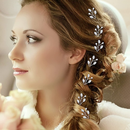 

12 Pieces Bridal Hair Pins for Wedding Party Vintage Hair Pins Bridal Wedding Hair Pins Pearl Crystal Hair Accessory for Bride Bridesmaids Flower Girls
