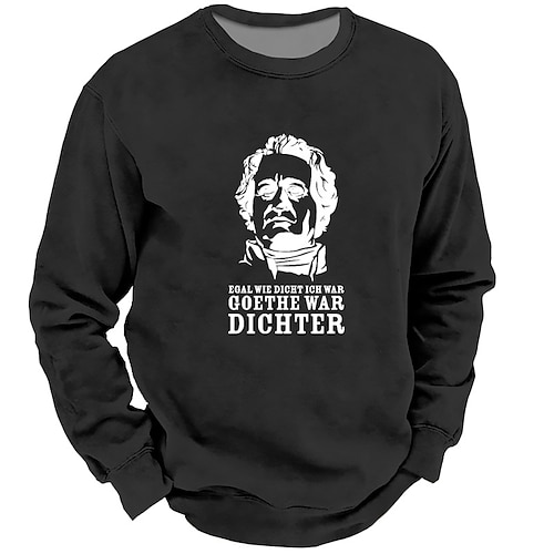 

Herren Unisex Sweatshirt Pullover Zur Seite fahren Schwarz Rundhalsausschnitt Buchstabe Grafik-Drucke Porträt Bedruckt Täglich Sport Festtage 3D-Druck Strassenmode Designer Casual Frühling Herbst