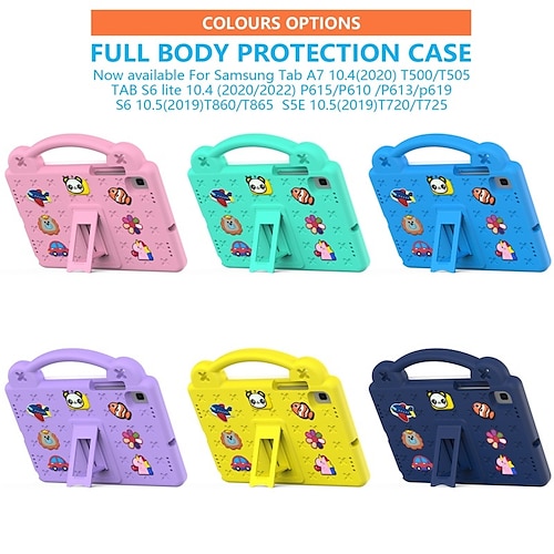 

Tableta Carcasa Funda Para Samsung Galaxy Tab A8 A7 A7 Lite S6 Lite 8.0 Mango con soporte ajustable Antigolpes Dibujo 3D Silicona Para Niños