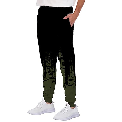 

Kids Boys Pants Green Gray Graphic Patterned Fall Spring 3D Print Street 3-12 Years