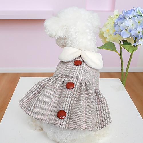 

Dog Cat Dress Stripes Solid Colored Adorable Cute Dailywear Casual Daily Winter Dog Clothes Puppy Clothes Dog Outfits Soft Grey Costume for Girl and Boy Dog Polyester XS S M L XL