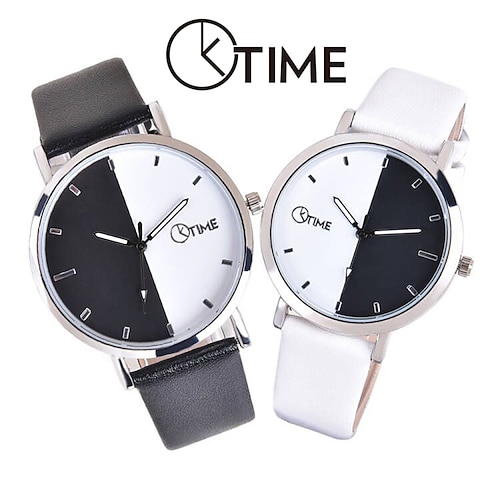 

2pcs/Lot Fashion Oktime Quartz Watch Couples Watches For Men Women Analog Casual WristWatch Alloy PU Leather Lover Gift