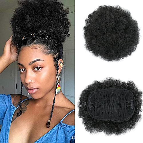 

chignons Hair Bun Drawstring Synthetic Hair Hair Piece Hair Extension Jerry Curl Afro Curly Party / Evening Daily Wear Vacation 2# 27# 1B#
