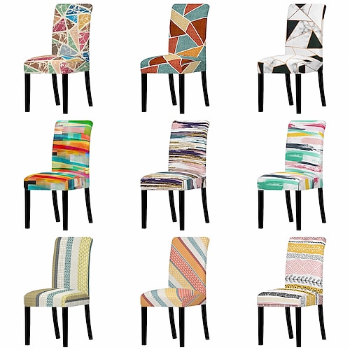 

Stretch Dining Chair Cover Slipcover Floral Boho for Living Room Party Wedding Christmas Decoration Spandex FabricWashable