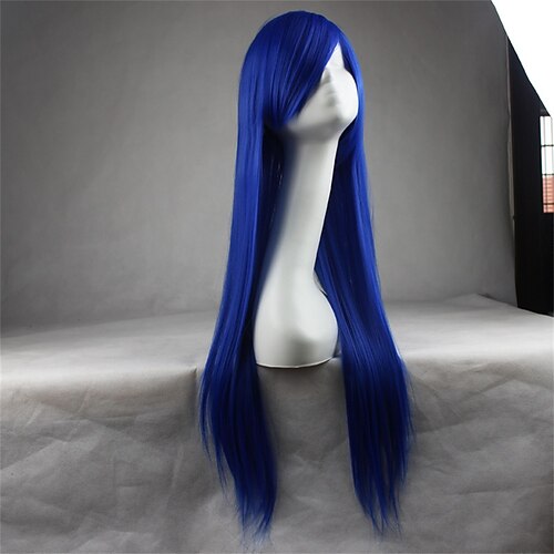 

Synthetic Wig Straight With Bangs Machine Made Wig Very Long White Yellow Purple Blue Red Synthetic Hair Women's Soft Classic Easy to Carry Red Blue Purple / Daily Wear / Party / Evening