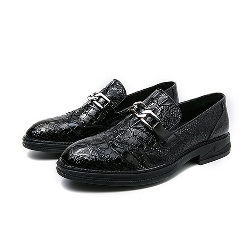 

Men's Loafers Slip-Ons Casual Classic Daily Office Career PU Black Spring Summer