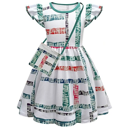 

Kids Little Girls' Dress Stranger Things A Line Dress Performance Holiday Ruched Pleated Light Green Knee-length Short Sleeve Vintage Cute Dresses Regular Fit 3-12 Years