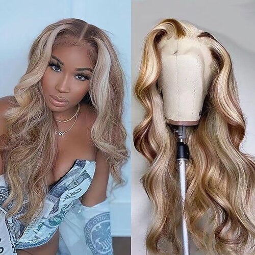 

P4/613 Highlight Wig Human Hair 613 Lace Frontal Wig 13x4 Ombre Lace Front Human Hair Wigs For Women HD Lace Frontal Wig